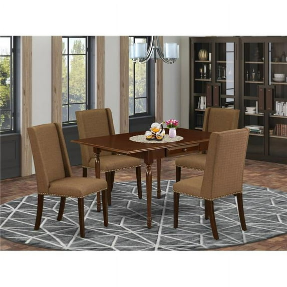 5 Piece Monza Kitchen Furniture Set - Mahogany & Brown Beige