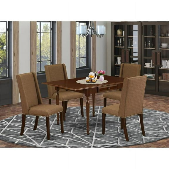 5 Piece Monza Kitchen Furniture Set - Mahogany & Brown Beige