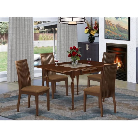 5 Piece Monza Kitchen Table Set - Mahogany
