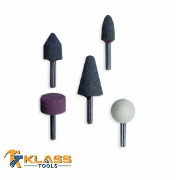 5 Piece Mounted Stone Set With 1/4" Shanks By Klasstools