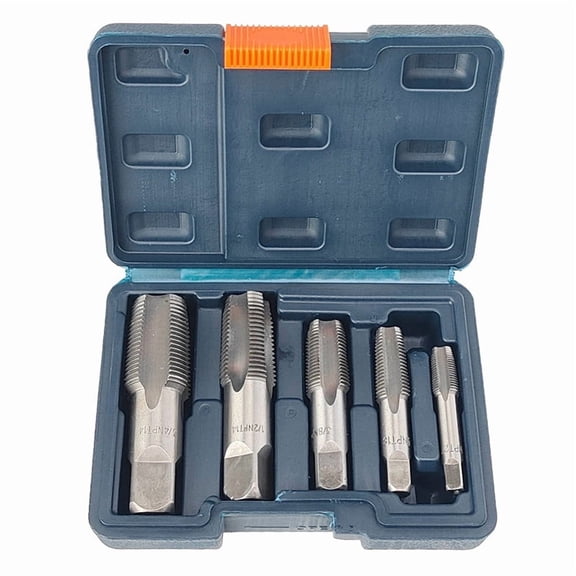 On-The-Go NPT Pipe Tap Set 5-Pack with Portable Case for Precise Threading