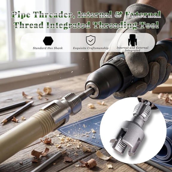 5 Piece NPT Thread Forming Taps, Pipe Taps Set, High-Speed Steel Drill Bits for Cleaning or Re-Thread Damaged or Jam Pipe Threads, Size 1/8", 1/4", 3/8", 1/2", 3/4" in Storage Box