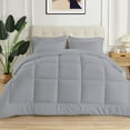 thumbnail image 1 of 5 Piece New Fluffy Pattern Comforter Set, 800 TC, 100% Egyptian Cotton, King/California King Size Silver Solid, 1 of 6
