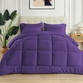 thumbnail image 1 of 5 Piece New Fluffy Pattern Comforter Set, 800 TC, 100% Egyptian Cotton, Twin/Twin XL Size Purple Solid, 1 of 6