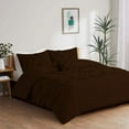 thumbnail image 1 of 5 Piece New Half Pinch Pleated Pattern Comforter Set, 800 TC, 100% Egyptian Cotton, Oversized Super King Size Chocolate Solid, 1 of 6