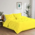 thumbnail image 1 of 5 Piece New Half Pinch Pleated Pattern Comforter Set, 800 TC, 100% Egyptian Cotton, Twin/Twin XL Size Yellow Solid, 1 of 6
