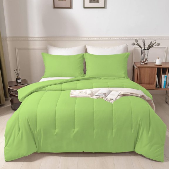 5 Piece New Straight Line Pattern Comforter Set, 800 TC, 100% Egyptian Cotton, Twin/Twin XL Size Sage Solid