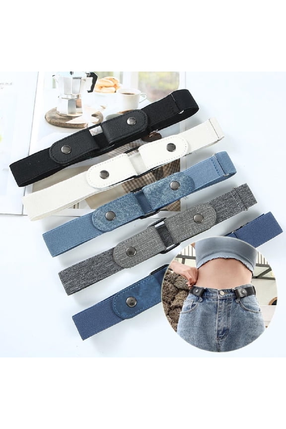 5 Piece No Buckle Elastic Waist Belt Set, Adjustable Waist Belts for Jeans and Pants, TIKA