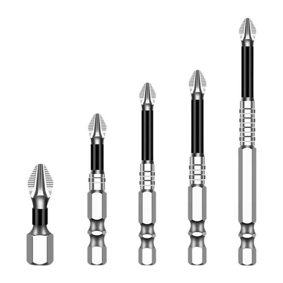 5-Piece Non-Slip Screwdriver Bit Set - Anti-Skid Design, High-Quality Stainless Steel, Multifunctional Use, Comfortable Grip, Precision Processing for Tight Connections