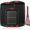 thumbnail image 1 of 5-Piece Nonstick Baking Pans Set - Premium Carbon Steel Bakeware with PFOA/PFOS/PTFE-Free Coating, Red Silicone Handles (Black Red), 1 of 4