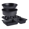 thumbnail image 1 of 5 Piece Nonstick, Carbon Steel Oven Safe Bakeware Set, Durable Baking Pans Set, Sheet Pans for Baking, Oven Safe Tray Black 5PCS, 1 of 6