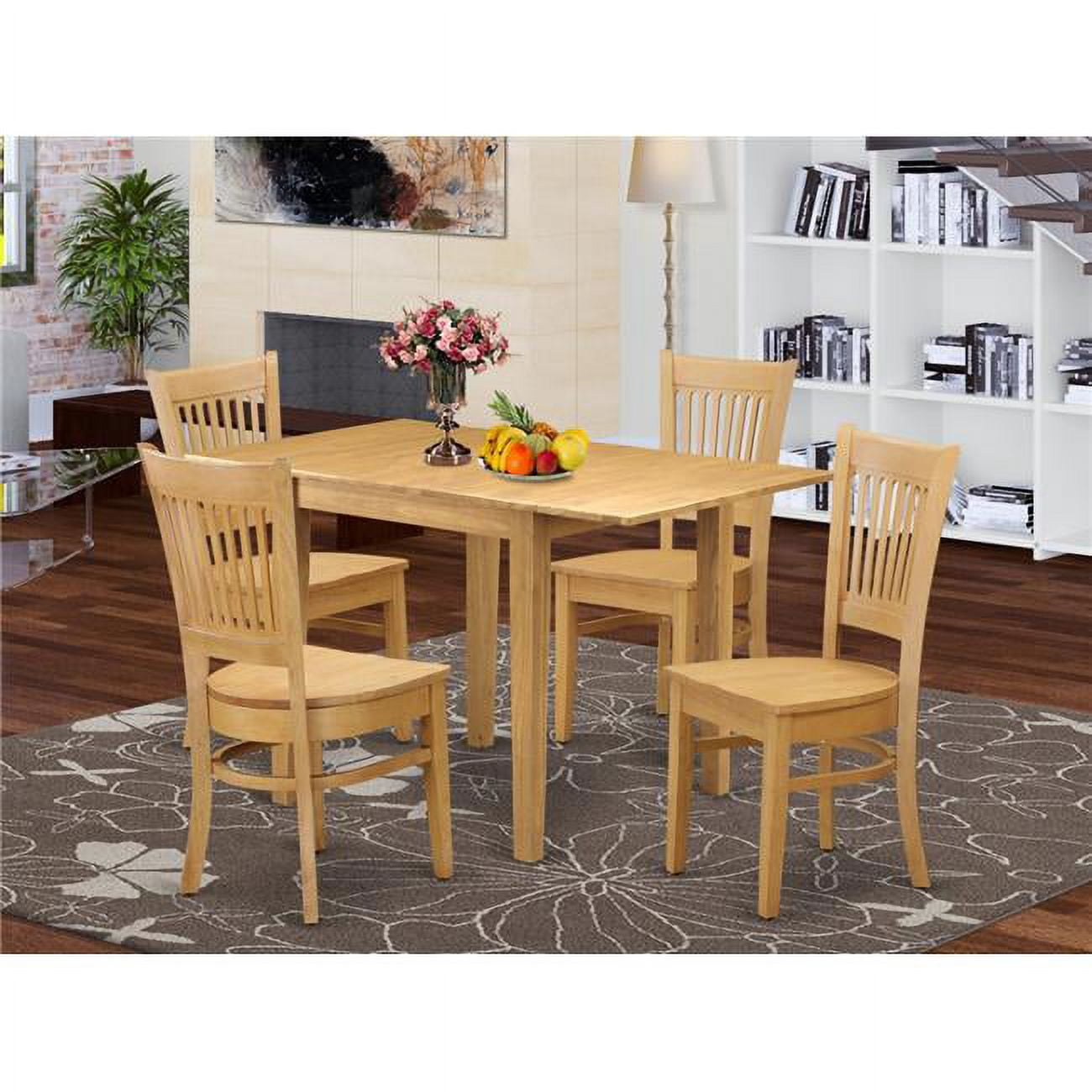 5 Piece Norden Dining Room Table Set - Oak - Walmart.com