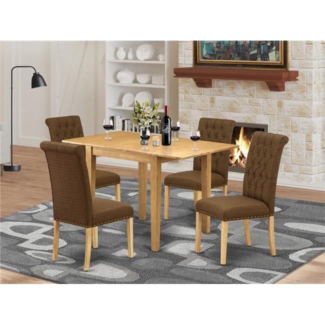 5 Piece Norden Dining Table Set - Brown & Oak - Walmart.com