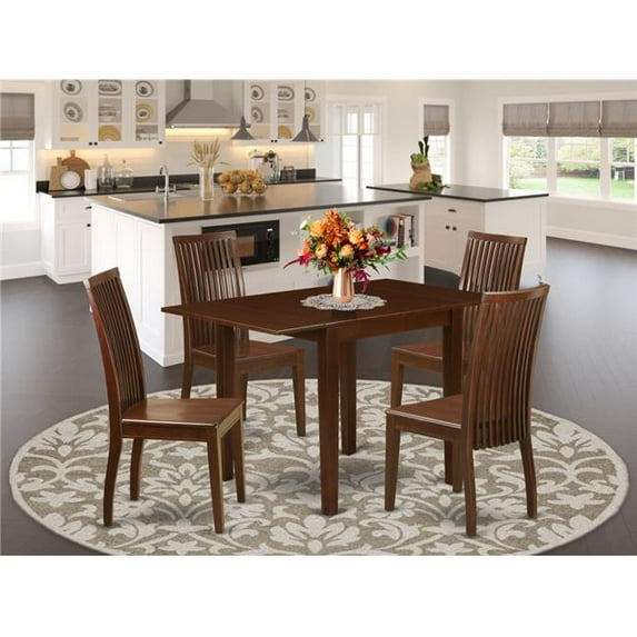 5 Piece Norden Dining Table Set - Mahogany