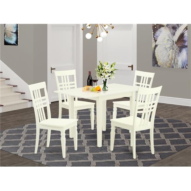 5 Piece Norden Modern Dining Table Set - Linen White - Walmart.com