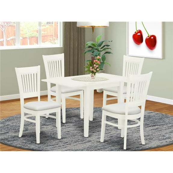 5 Piece Norden Rectangular Dinette Set - Linen White