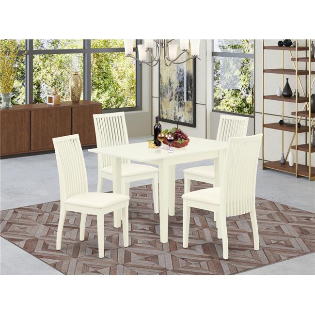 5 Piece Norden Wood Dining Table Set - Linen White - Walmart.com