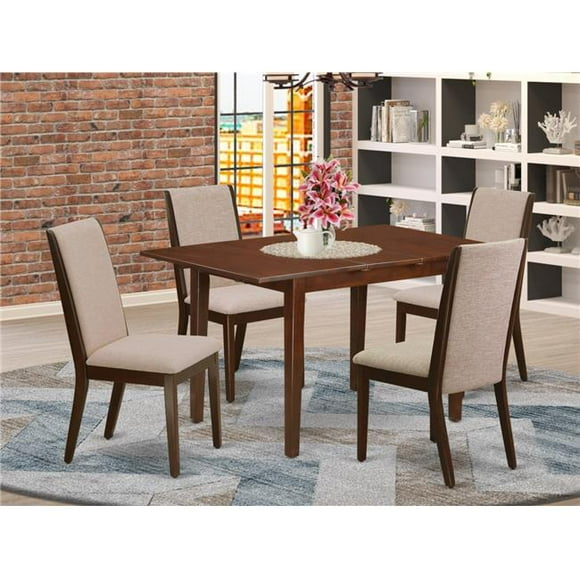 5 Piece Norfolk Kitchen Table Set - Mahogany & Light Tan