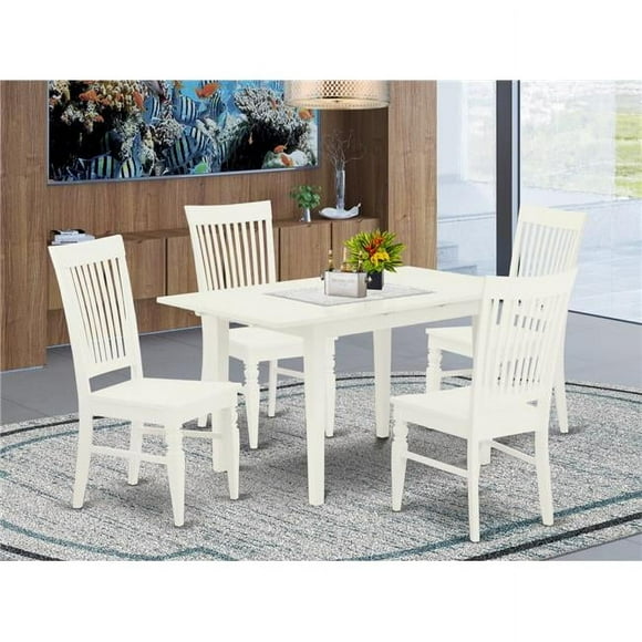 5 Piece Norfolk Modern Dinette Set - Linen White