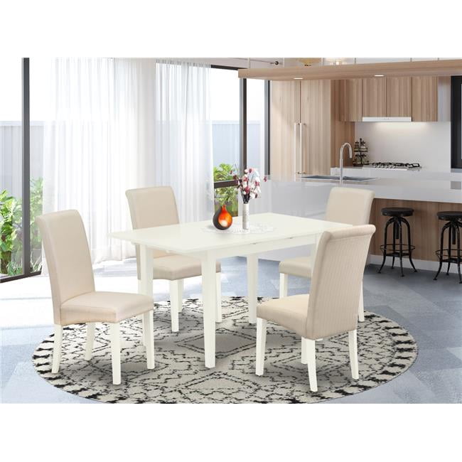 5 Piece Norfolk Modern Dining Table Set - Linen White - Walmart.com