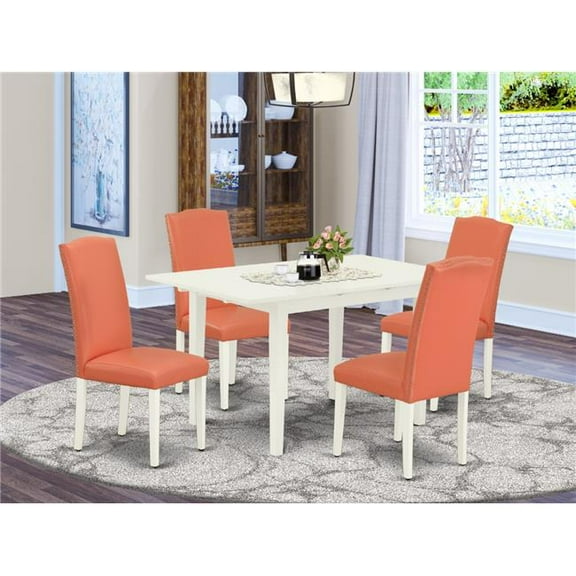 5 Piece Norfolk Rectangle Dinette Set - Linen White