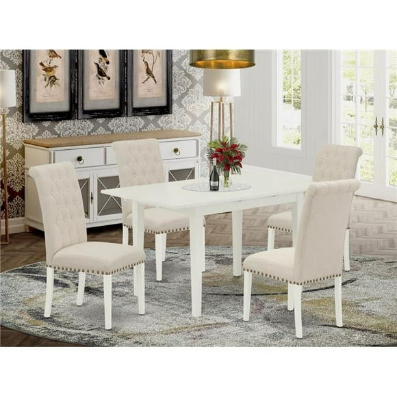 5 Piece Norfolk Rectangle Dinette Set - Linen White
