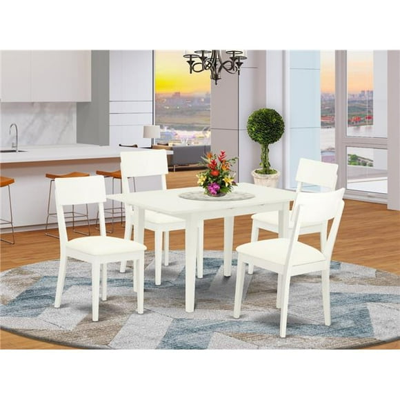 5 Piece Norfolk Rectangular Dinette Set - Linen White