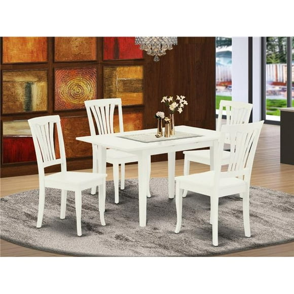 5 Piece Norfolk Rectangular Dinette Set - Linen White