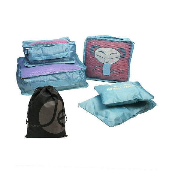 5 Piece Nylon Travel Packing and Storage Organizer for Travel Luggage Set