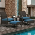5Piece Outdoor Furniture Sets Wicker Outdoor Patio Chairs with Olefin