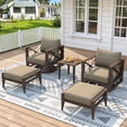 thumbnail image 1 of JXXM 5 Piece Outdoor Swivel Rocker Chair Set with Ottomans & Side Table, 360° Swivel Rocking Patio Chairs, Aluminum Frame, 5.2" Thick Cushions, 24" Wide Seat, 380 lbs Capacity for Porch Deck Backyard, 1 of 9