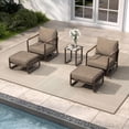 thumbnail image 1 of JXXM 5 Piece Outdoor Swivel Rocker Chair Set with Ottomans & Side Table, 360° Swivel Rocking Patio Chairs, Aluminum Frame, 6" Thick Cushions, 24" Wide Seat, 380 lbs Capacity for Porch Deck Backyard, 1 of 8