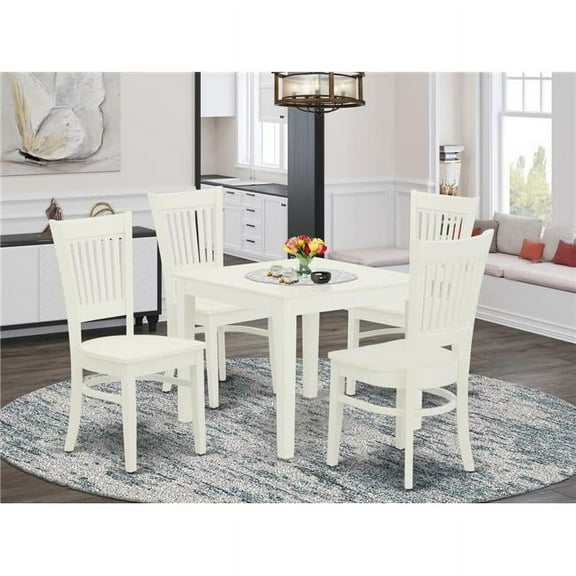 5 Piece Oxford Modern Dinette Set - Linen White
