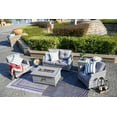 thumbnail image 1 of 5-Piece Patio Conversation Set PE Rattan Wicker 4-Seater Furniture Sofa Set with Gas Fire Pit Table - Gray, 1 of 9