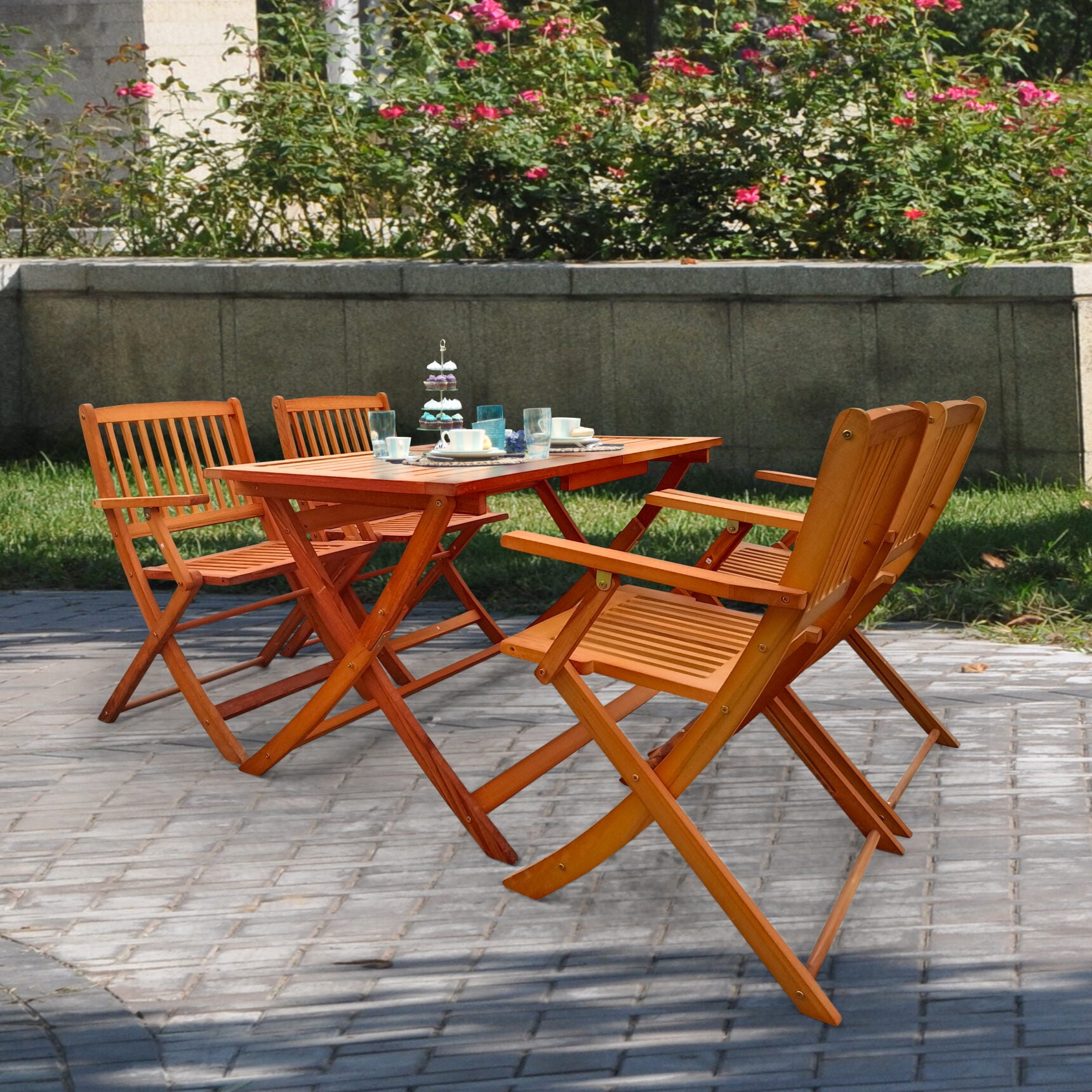 set of 4 folding garden chairs