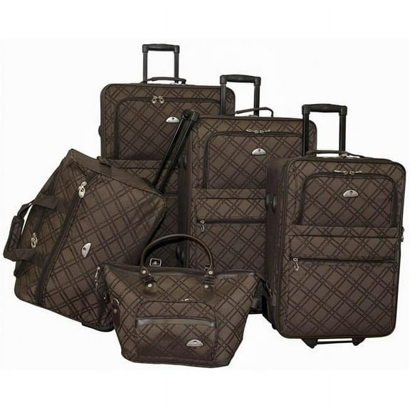 5 - Piece Pemberly Buckles Luggage Set, Brown
