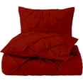 thumbnail image 1 of 5 Piece Pinch Pleated Pintuck Duvet Cover Set With Zipper Closure , 100% Egyptian Cotton, 400 Thread Count, Extra Smooth and Luxirous, Burgundy Solid, Oversize Queen Size., 1 of 5