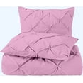 thumbnail image 1 of 5 Piece Pinch Pleated Pintuck Duvet Cover Set With Zipper Closure , 100% Egyptian Cotton, 400 Thread Count, Extra Smooth and Luxirous, Pink Solid, Oversize Queen Size., 1 of 5