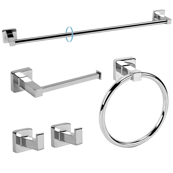 5 Piece Polished Chrome Bathroom Hardware Accessories Set