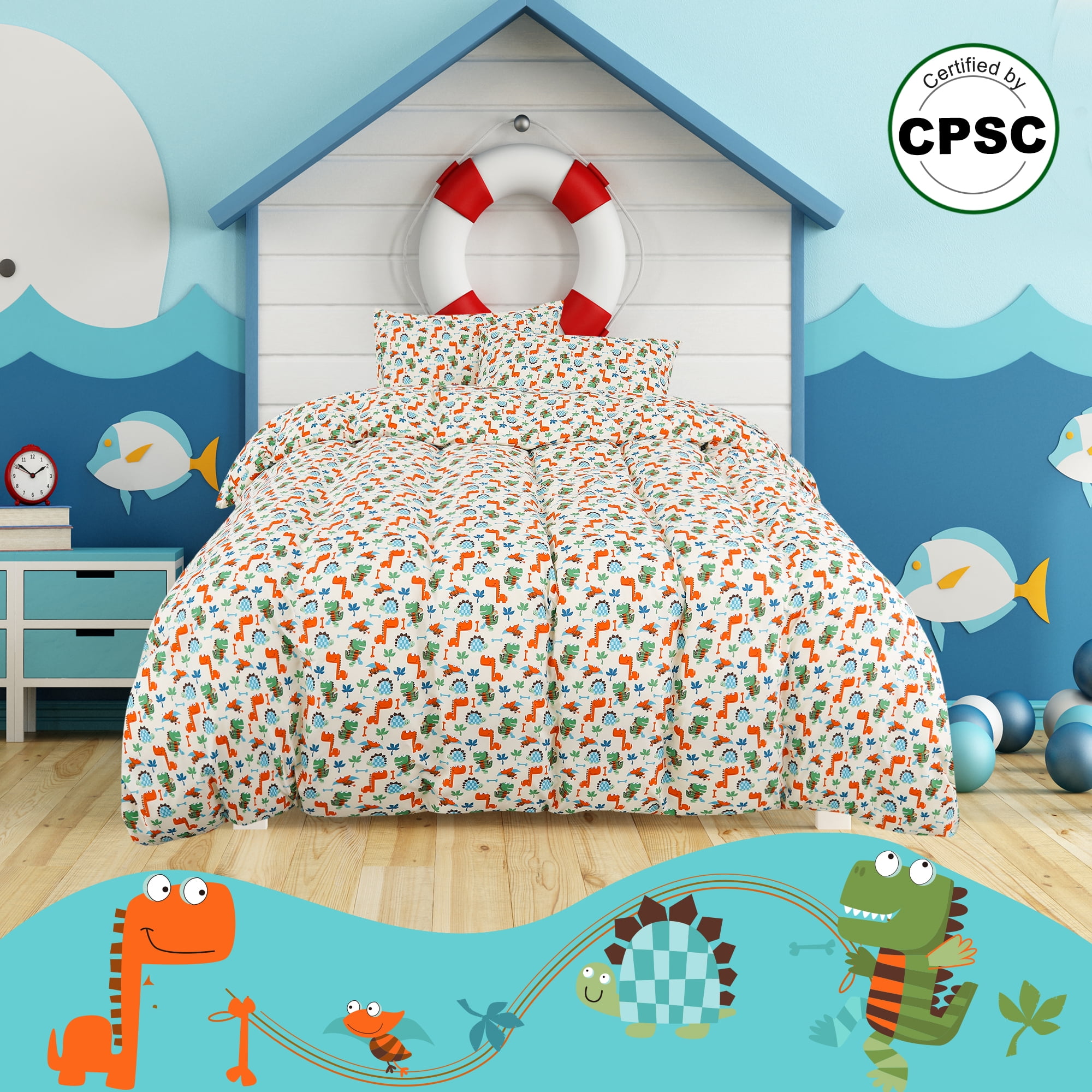 Unique Bargains 5 Piece Polyester Microfiber Small Dinosaur Pattern Kid