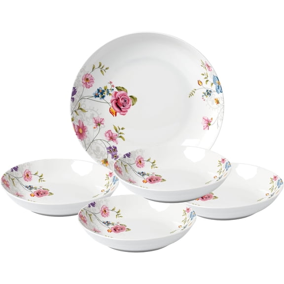 5 Piece Porcelain Pasta Set – Mediterranean Lemon Design, Lemon Design