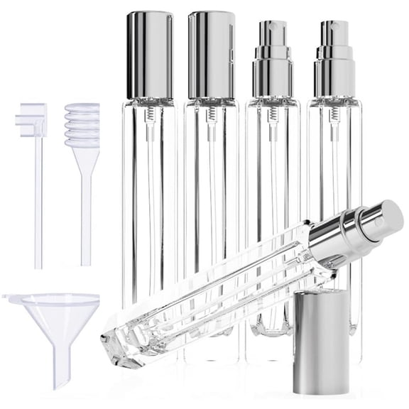 5 Piece Portable Perfumes Bottle Set Reusable Glass Sprayers With Nozzle Ideal Fragrances Dispenser