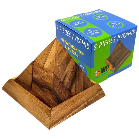 5 Piece Pyramid Wooden Puzzle Brain Teaser