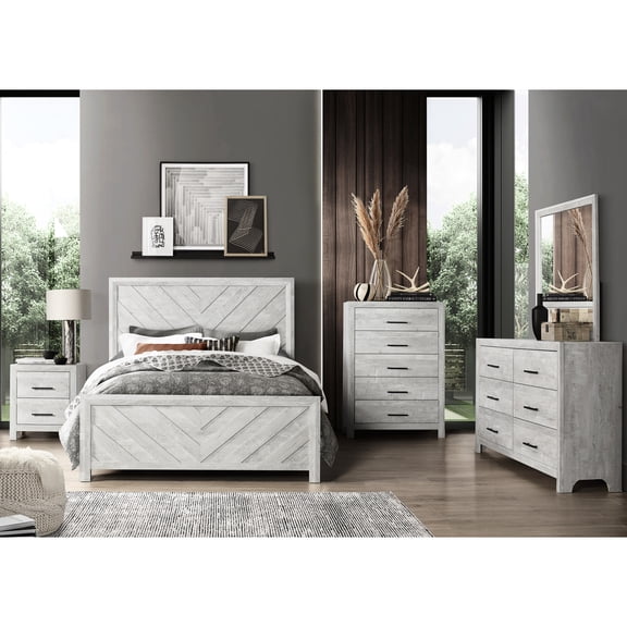 5-Piece Queen Bed Set for Bedroom Decor | Combine Modern Design & Storage Space | Built with Solid & Manufactured Wood | Solve Bedroom Organization Woes