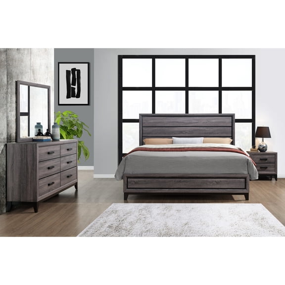 5 - Piece Queen Bed Set | Bedroom Use with All Included Pieces | Rubberwood Main Material | Low - Profile Bed for Easy Access