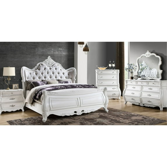 5-Piece Queen Bedroom Set of Wood / Luxury Storage for Bedroom Transformation