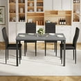 thumbnail image 1 of 5 Piece Dining Table Set, Paproos Dining Table Set for 4, Modern Kitchen Table and 4 PU Leather Upholstered Chairs, Dining Room Table Set for Living Room, Gray, 1 of 7