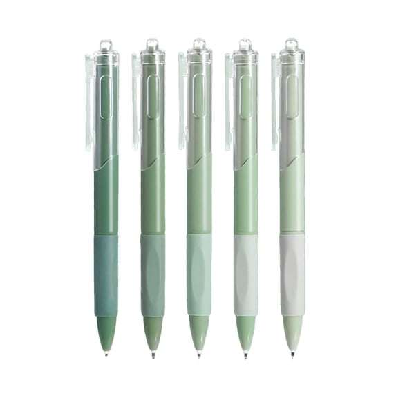 5 Piece Retractable Ballpoint Pen Set with Quick-Dry Ink, 0.5mm Fine Nib, Replaceable Ink Converter, Stylish Resin Barrel for Office & Home