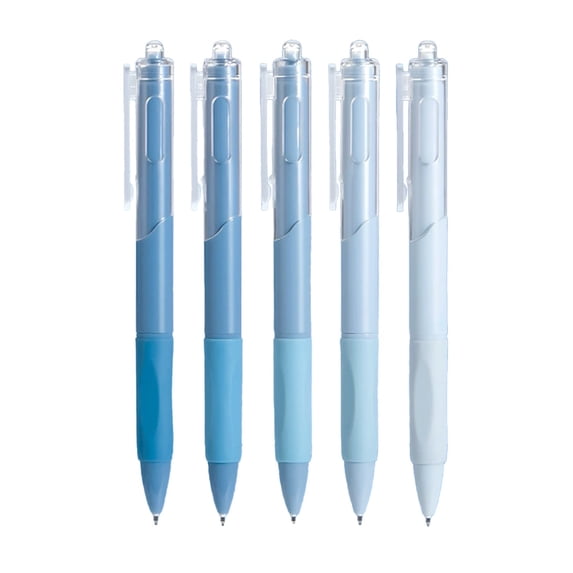 5 Piece Retractable Ballpoint Pen Set with Quick-Dry Ink, 0.5mm Fine Nib, Replaceable Ink Converter, Stylish Resin Barrel for Office & Home