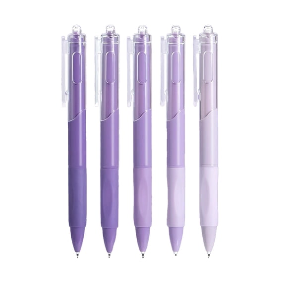 5 Piece Retractable Ballpoint Pen Set with Quick-Dry Ink, 0.5mm Fine Nib, Replaceable Ink Converter, Stylish Resin Barrel for Office & Home